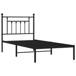 vidaXL Cadre de lit métal sans matelas avec tête de lit noir 90x190 cm