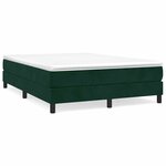 vidaXL Sommier à lattes de lit et matelas Vert foncé 140x190cm Velours