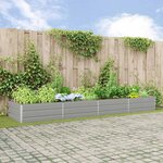 vidaXL Jardinière Gris clair 195 x 100 x 45 cm Acier galvanisé