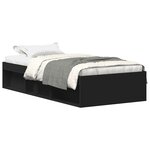 vidaXL Cadre de lit sans matelas noir 90x190 cm