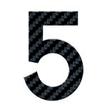 Numéro 5-Numéro adhésif pour boîtes aux lettres - Vinyle épais texturé, hauteur 50 mm - Carbone