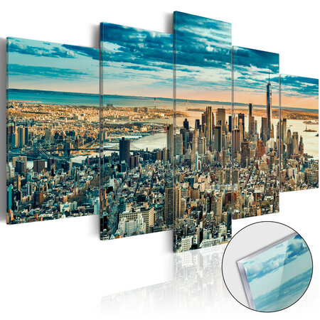 Tableau sur verre acrylique - ny: dream city [glass] l x h en cm 100x50