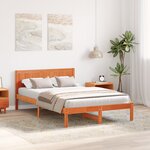 vidaXL Cadre de lit en pin massif Marron ciré Bois massif 120 x 190 cm