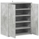 vidaXL Armoire à chaussures Gris béton 60x35x70 cm Bois d’ingénierie