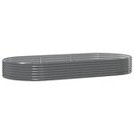 vidaXL Lit surélevé de jardin Acier galvanisé 296x140x36cm gris