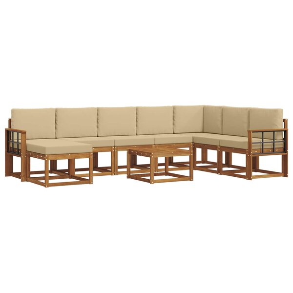 vidaXL Ensemble de canapés d'extérieur 9 Pièces Naturel et Beige