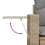vidaXL Salon de jardin avec coussins 7 Pièces beige résine tressée