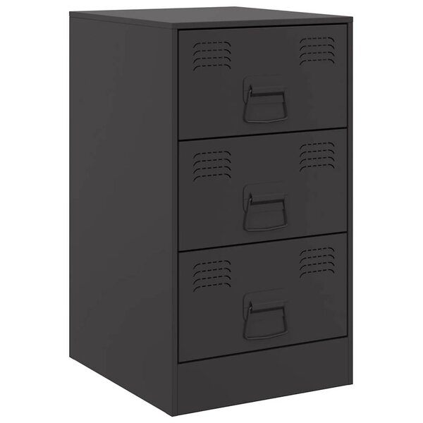 vidaXL Table de chevet noir 34 5x39x62 cm acier