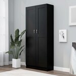 vidaXL Bibliothèque Noir 82 5x30 5x185 5 cm Bois d'ingénierie