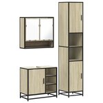 vidaXL Ensemble de meubles de salle de bain 3 Pièces chêne sonoma