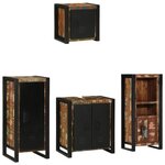 vidaXL Ensemble de mobilier de salle de bain avec étagère avec stockage avec porte 4 Pièces