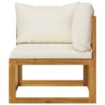 vidaXL Canapé de jardin à 4 places avec coussin Crème Bois d'acacia