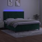 vidaXL Sommier à lattes de lit avec matelas LED Vert foncé 180x200 cm