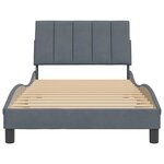 vidaXL Cadre de lit sans matelas Hanko gris foncé 100x200 cm velours