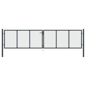 vidaXL Portail en maille de jardin Acier galvanisé 400 x 125 cm Gris