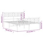vidaXL Cadre de lit métal sans matelas avec pied de lit noir 120x190cm