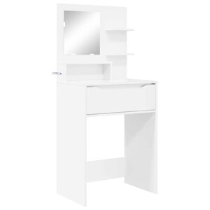 vidaXL Tables de maquillage pour chambre avec tiroir Blanc brillant