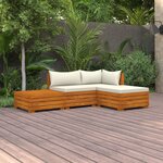 vidaXL Salon de jardin 4 Pièces avec coussins Bois d'acacia solide