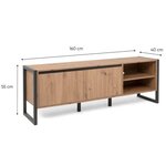 Buffet Rangement Meuble multimédia en bois de style industriel