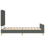 vidaXL Cadre de lit avec tête de lit Gris foncé 140 x 190 cm tissu