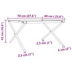 vidaXL Pieds de table basse cadre en X 70x60x43 cm acier