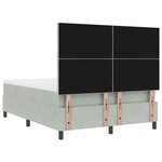 vidaXL Lit à ressorts avec matelas Gris clair 140 x 190 cm Velours