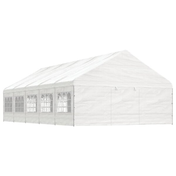 vidaXL Belvédère avec toit blanc 11 15x5 88x3 75 m polyéthylène