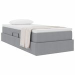 vidaXL Lit avec rangement et matelas Gris clair 100 x 200 cm Polyester