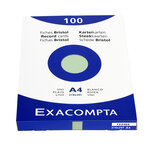 Étui de 100 fiches bristol uni non perforé 210x297mm Vert EXACOMPTA