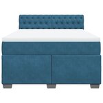 vidaXL Sommier à lattes de lit et matelas bleu 160x200 cm velours