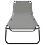vidaXL Chaise longue pliante 1-personne Gris 56 x 189 x 87 cm tissu