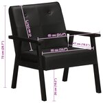 vidaXL Fauteuil noir cuir véritable