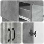 vidaXL Buffet Gris béton 66 x 34 5 x 92 cm Bois d'ingénierie