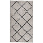 vidaXL Tapis shaggy à poils longs moderne beige anthracite 60x110 cm