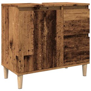 vidaXL Armoire lavabo vieux bois 65x33x60 cm bois d'ingénierie