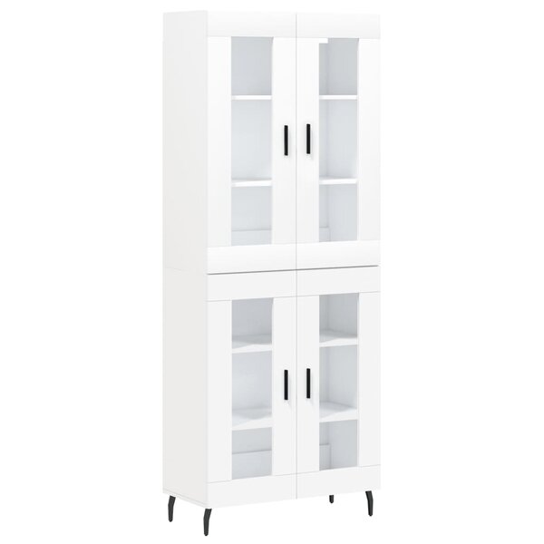 vidaXL Buffet haut Blanc 69 5x34x180 cm Bois d'ingénierie