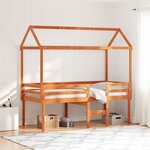 vidaXL Lit haut sans matelas cire marron 90x200 cm bois de pin massif