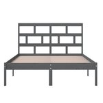 vidaXL Cadre de lit Gris 150x200 cm Très grand Bois massif