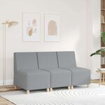 vidaXL Canapé modulaire sans accoudoirs Gris clair 55 cm Tissu