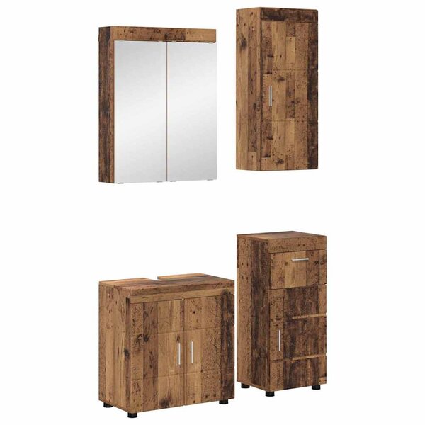 vidaXL Ensemble de mobilier de salle de bain TULUM Bois ancien