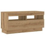 vidaXL Meuble TV avec lumières LED chêne artisanal bois d'ingénierie