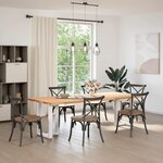 vidaXL Pieds de table à manger en T  2 pièces  blanc  60 x 35 x (72-73) cm  acier