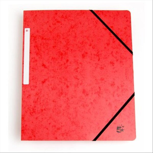 Chemise 3 rabats à élastique en carte lustrée 5/10  450g. Coloris rouge 5 ETOILES