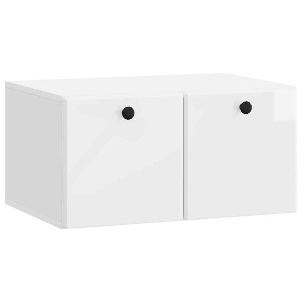 vidaXL Meuble TV mural 59 5 x 41 x 30 cm Blanc brillant