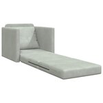 vidaXL Canapé-lit avec coussin Gris clair 74 x 77 x 81 cm Velours