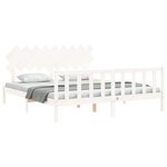 vidaXL Cadre de lit sans matelas blanc bois massif de pin