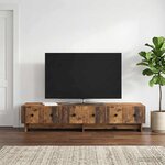 vidaXL Meuble TV 147 x 34 5 x 30 cm Bois ancien Bois d'ingénierie