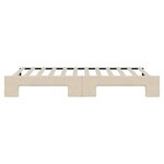 vidaXL Lit de jour avec lit gigogne crème 100x200 cm tissu