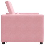 vidaXL Canapé Lit Simple Rose clair 90 x 165 x 87 cm Velours
