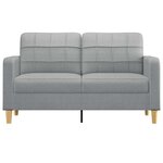 vidaXL Canapé à 2 places Gris clair 140 cm Tissu